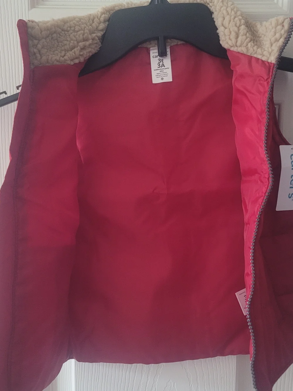 Carter's Red Puffer Vest with Sherpa Lined Collar.